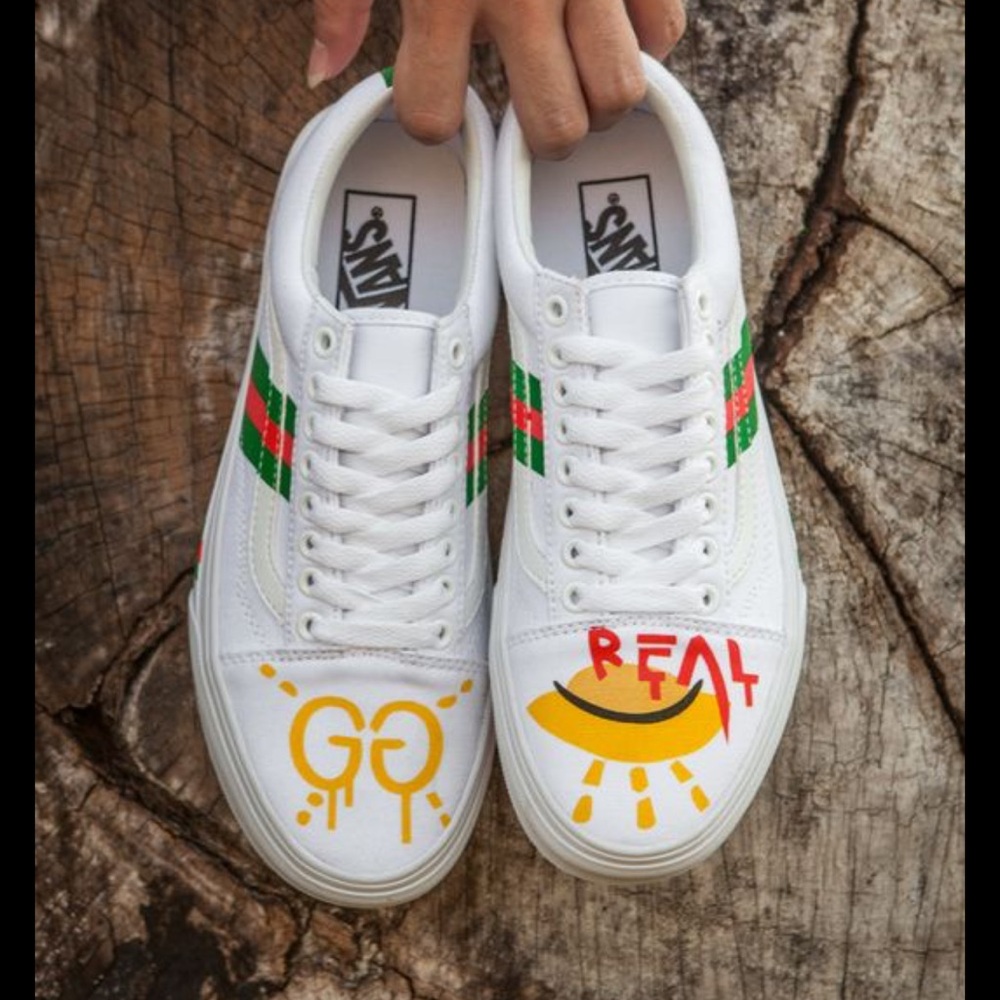 White Gucci vans